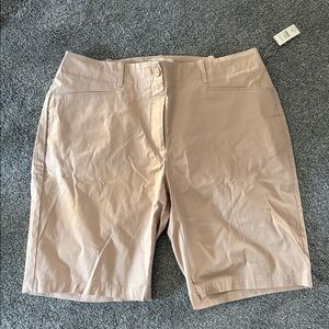 Talbots Women's Beige Straight Bermuda Shorts